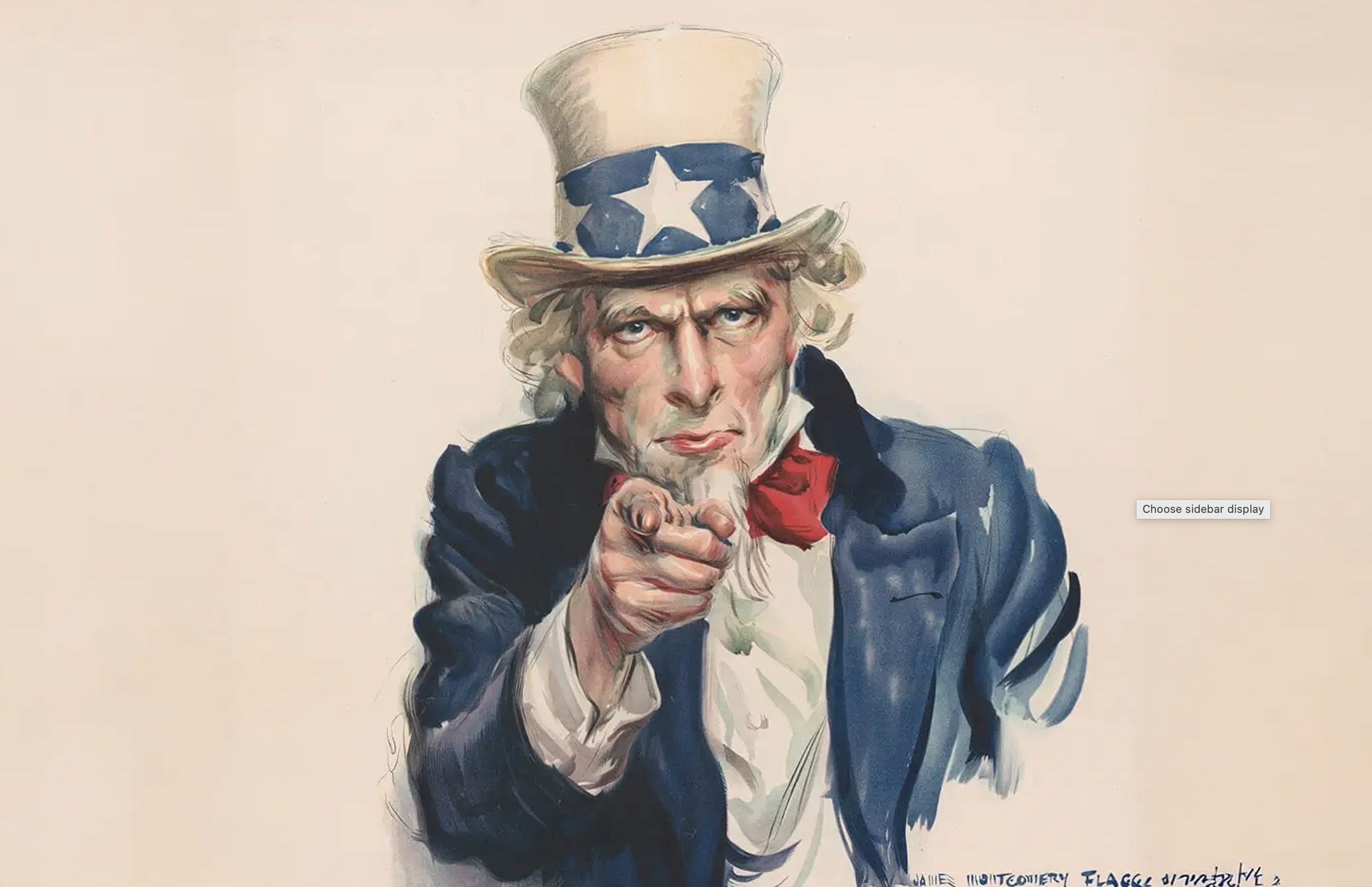 Cartoon image of uncle Sam.